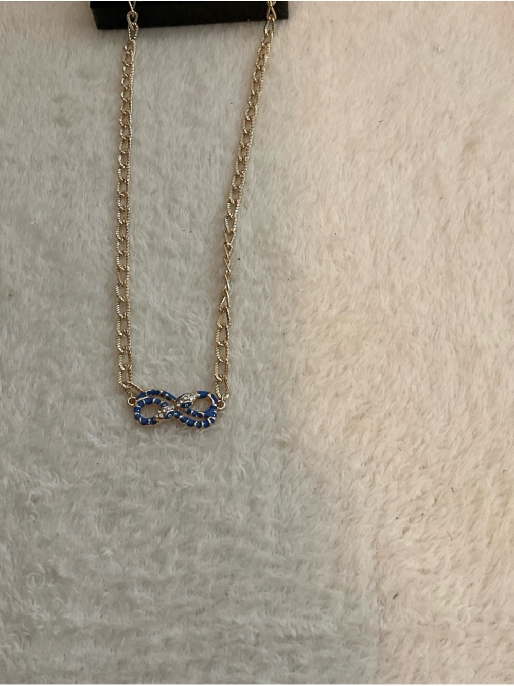 Jenni Gold-Tone Infinity Necklace with Blue Crystal Accents - Picture 3 of 5